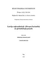 Конспект 'Latvija reģionalizētajā un globalizētajā pasaulē', 1.