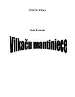 Реферат 'Ilona Leimane "Vilkaču mantiniece"', 1.