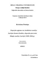 Реферат 'Depozītu apjoma un struktūras analīze Latvijas komercbankās, depozītu procentu l', 1.