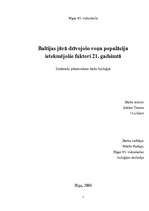 Реферат 'Baltijas jūrā dzīvojošo roņu populāciju ietekmējošie faktori 21.gadsimtā', 1.