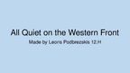 Презентация 'All Quiet on the Western Front', 2.