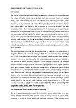 Эссе 'The internet: opportunity and risk', 1.