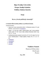 Эссе 'Ekonomiskā politika un problēmas Latvijā', 1.