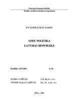 Реферат 'Sodu politika Latvijas Republikā', 1.