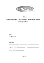 Реферат 'Uzņēmuma "Aqua - Brambis" SIA maksātspējas analīze un prognozēšana', 1.
