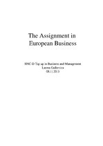 Реферат 'The Assignment in European Business', 1.