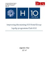 Реферат 'Improving Existing Loyalty Programme in H10 Hotel Chain', 1.