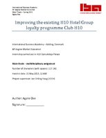 Реферат 'Improving Existing Loyalty Programme in H10 Hotel Chain', 2.