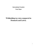 Реферат 'Withholding Tax Rates Compared in Denmark and Latvia', 1.