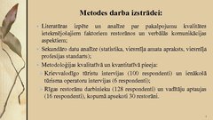 Презентация 'Svešvalodu zināšanu ietekme uz Rīgas restorānu pakalpojumu kvalitāti', 4.