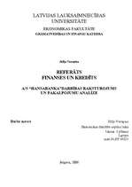 Реферат 'A/s "Hansabanka" darbības analīze un pakalpojumu raksturojums', 1.