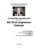 Реферат 'MS Excel programmas funkcijas', 27.