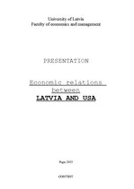 Конспект 'Economic Relations between Latvia and USA', 1.