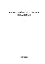 Эссе 'Lietu tiesību jēdziens un iedalījums', 1.