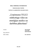 Реферат 'Uzņēmuma "Tele2" mārketinga vides un stratēģijas analīze un darbības plānošana', 1.