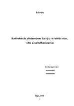 Реферат 'Radioaktīvais piesārņojums Latvijā, tā radītās sekas, vides aizsardzības iespēja', 1.