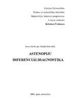 Реферат 'Astenopiju diferenciāldiagnostika', 1.