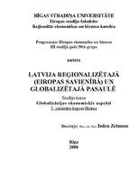 Конспект 'Latvija reģionalizētajā (Eiropas Savienībā) un globalizētajā pasaulē', 1.