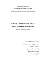 Реферат 'Zviedrijas ekonomika 1995.-2013.gadā un attiecības ar Baltijas valstīm', 1.