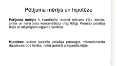 Реферат 'Dzelzs, cinka un vara masas daļa Parasto pelašķu (Achillea millefolium L.) tējās', 23.