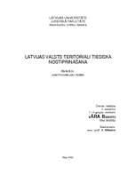 Реферат 'Latvijas valsts teritoriāli tiesiskā nostiprināšana', 1.