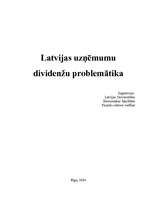 Реферат 'Latvijas uzņēmumu dividenžu problemātika', 1.