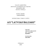 Реферат 'AS "Latvijas Balzams"', 1.