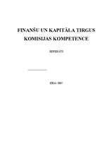 Реферат 'Finanšu un kapitāla tirgus komisijas kompetence', 1.