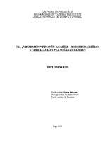 Дипломная 'SIA „Vidzeme 90” finanšu analīze – komercdarbības stabilizācijas plānošanas pama', 1.