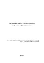 Реферат 'The demand of technical translation these days', 1.