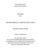 Конспект 'Finanšu pārskatu analīze SIA "Bite Latvija"', 1.