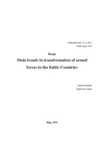 Реферат 'Main Trends in Transformation of Armed Forces in the Baltic Countries', 1.