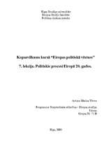 Конспект 'Politiskie procesi Eiropā 20.gados', 1.