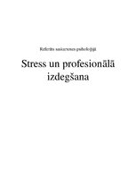 Реферат 'Stress un profesionālā izdegšana', 1.