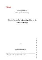 Реферат 'Eiropas Savienības reģionālā politika un tās ietekme uz Latviju', 1.