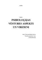 Реферат 'Psiholoģijas vēstures aspekti un virzieni', 1.