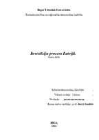 Реферат 'Investīciju process Latvijā', 1.