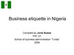 Презентация 'Business Etiquette in Nigeria', 1.