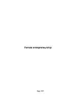 Реферат 'Female Entrepreneurship', 1.