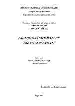 Конспект 'Ekonomiskā situācija un problēmas Latvijā', 1.