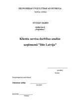 Реферат 'Klientu servisa darbības analīze uzņēmumā "Bite Latvija"', 1.