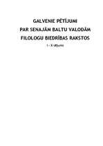 Реферат 'Galvenie pētījumi par senajām Baltu valodām Filologu biedrības rakstos (I-X sēju', 1.