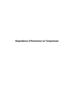 Образец документа 'Dependence of Resistance on Temperature', 1.