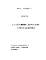 Реферат 'Latviešu literārās valodas funkcionālie stili', 1.