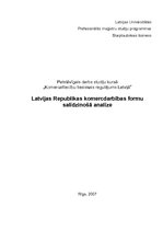 Эссе 'Latvijas Republikas komercdarbības formu analīze', 1.