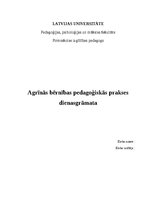 Отчёт по практике 'Agrīnās pedagoģijas pirmsskolas prakse', 1.