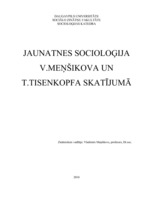 Реферат 'Jaunatnes socioloģija V.Meņšikova un T.Tisenkopfa skatījumā', 1.