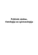 Эссе 'Politiskā zinātne. Ontoloģija un epistemoloģija', 1.