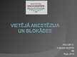 Презентация 'Vietējā anestēzija un blokādes', 1.