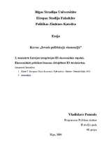 Эссе 'Latvijas integrācijas ES ekonomiskie aspekti. Ekonomiskās politikas lēmumu deleģ', 1.